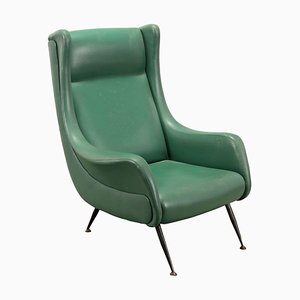 Vintage Armchair in Leatherette & Metal, Italy, 1950s-VMM-1801494