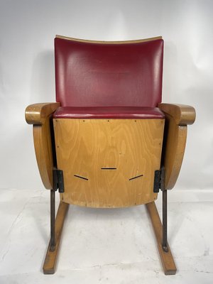 Vintage Armchair in Wood and Leather-GKM-1808141