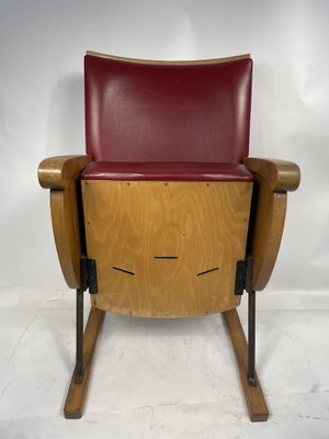 Vintage Armchair in Wood and Leather-GKM-1808141