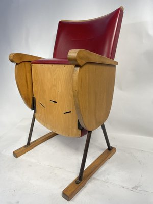 Vintage Armchair in Wood and Leather-GKM-1808141