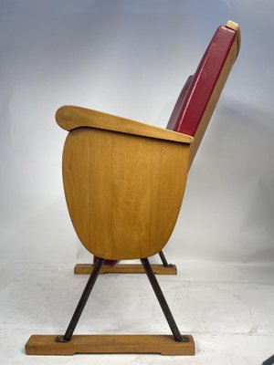 Vintage Armchair in Wood and Leather-GKM-1808141