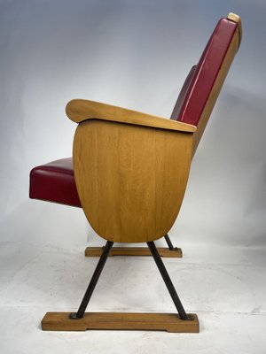 Vintage Armchair in Wood and Leather-GKM-1808141