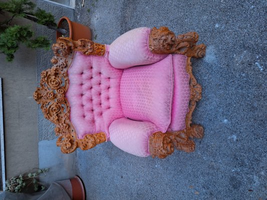 Vintage Armchair with Urano Palma Pink Fabric, 1980s-OHK-2020730