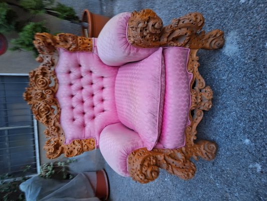 Vintage Armchair with Urano Palma Pink Fabric, 1980s-OHK-2020730