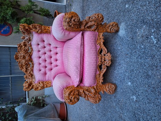 Vintage Armchair with Urano Palma Pink Fabric, 1980s-OHK-2020730