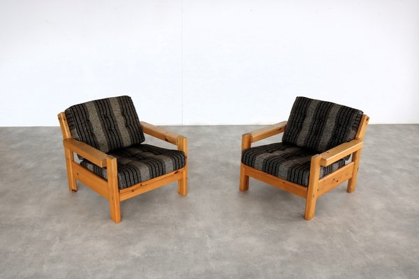 Vintage Armchairs & Coffee Table, Sweden, 1970s, Set of 3-FUN-1743564