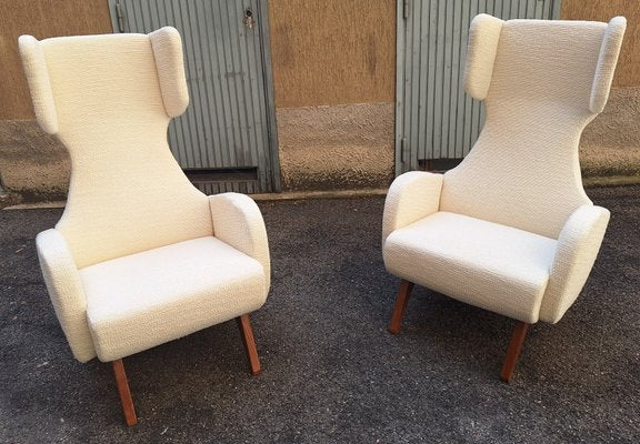 Vintage Armchairs in White Boucle, 1990s, Set of 2-OHK-2020710