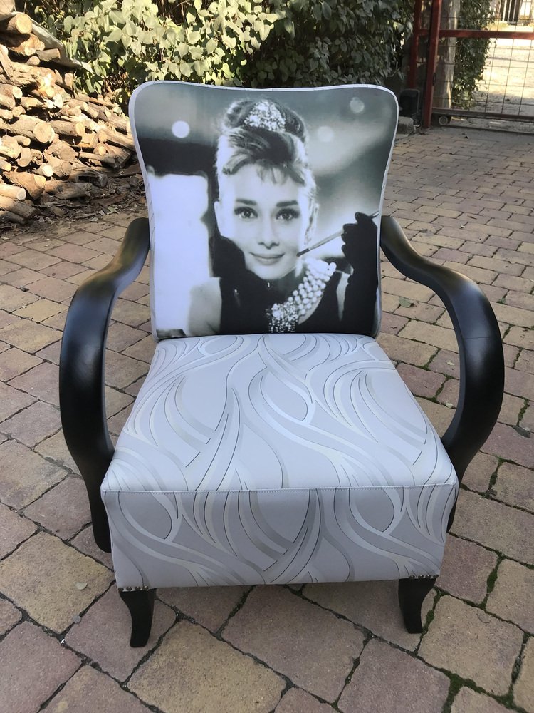 Vintage Art Deco Audrey Hepburn Armchair, 1920s