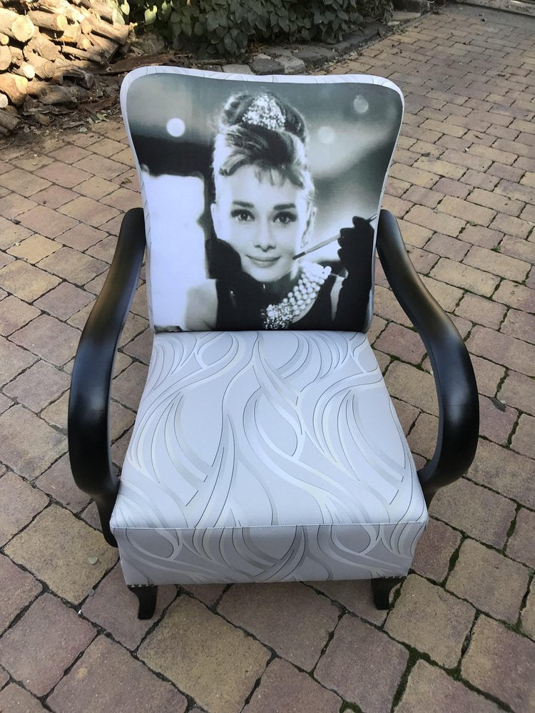 Vintage Art Deco Audrey Hepburn Armchair, 1920s