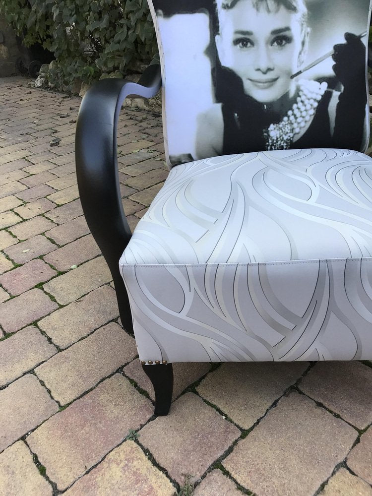 Vintage Art Deco Audrey Hepburn Armchair, 1920s