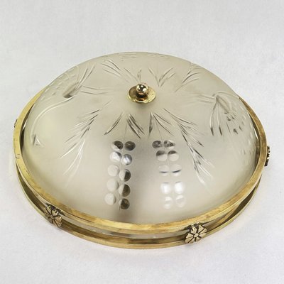 Vintage Art Deco Brass Plafoniere Ceiling Lamp-JUZ-938421