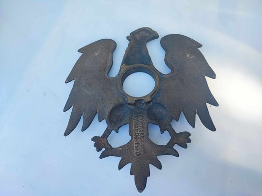 Vintage Art Deco Bronze USA Eagle Clock-CAQ-703558