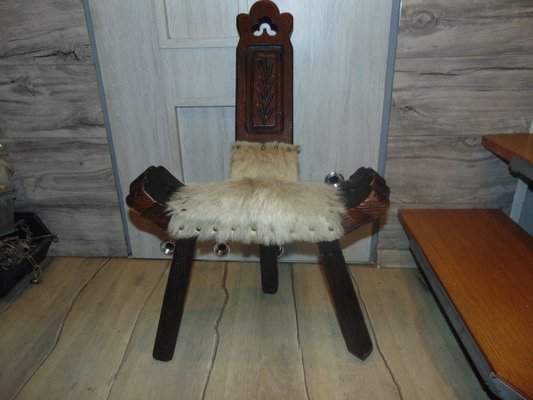 Vintage Art Deco Carved Wood Chair-CAQ-853091