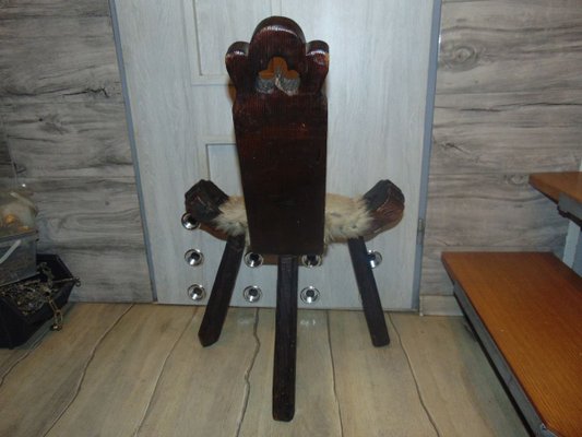 Vintage Art Deco Carved Wood Chair-CAQ-853091