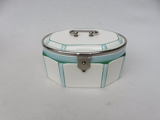 Vintage Art Deco Ceramic Pastry Box-EY-824232