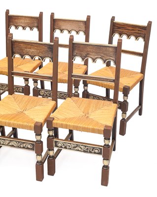 Vintage Art Deco Chairs, 1930s, Set of 8-JCN-1706558