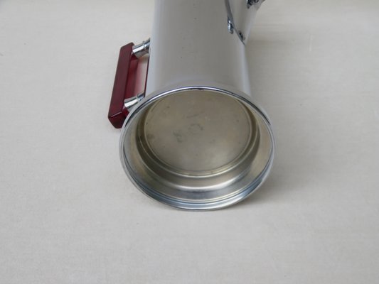 Vintage Art Deco Chrome-Plated, Red Catalin & Stainless Chrome Shaker-EY-655914