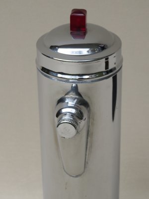 Vintage Art Deco Chrome-Plated, Red Catalin & Stainless Chrome Shaker-EY-655914