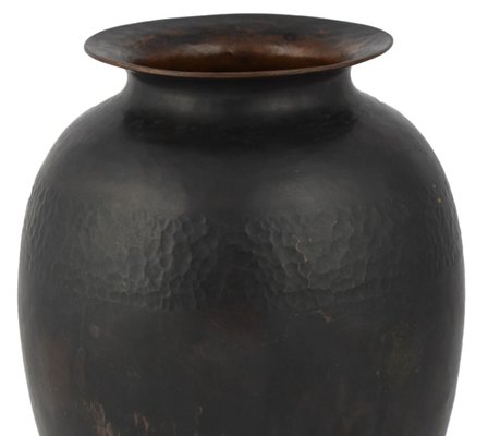 Vintage Art Deco Dark Copper Vase by Hayno Focken, Germany, 1930s-ZCI-751935