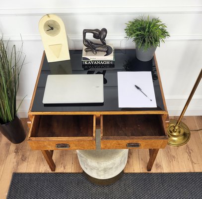 Vintage Art Deco Italian Walnut Burl Desk by Paolo Buffa, 1940s-EUP-2026630