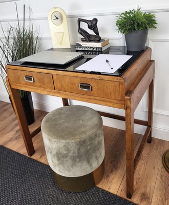 Vintage Art Deco Italian Walnut Burl Desk by Paolo Buffa, 1940s-EUP-2026630