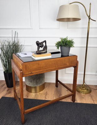 Vintage Art Deco Italian Walnut Burl Desk by Paolo Buffa, 1940s-EUP-2026630