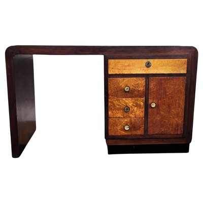 Vintage Art Deco Italian Waterfall Writing Desk in Walnut by Paolo Buffa, 1940s-EUP-1806553