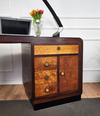 Vintage Art Deco Italian Waterfall Writing Desk in Walnut by Paolo Buffa, 1940s-EUP-1806553