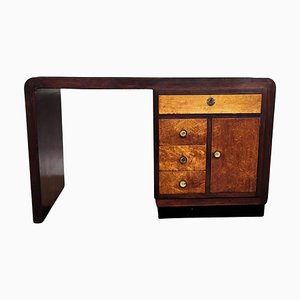 Vintage Art Deco Italian Waterfall Writing Desk in Walnut by Paolo Buffa, 1940s-EUP-1806553