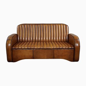 Vintage Art Deco Leather Sofa-HPP-1718842