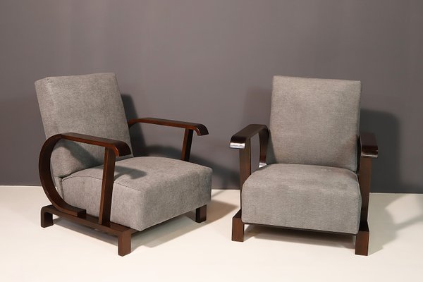 Vintage Art Deco Lounge Chairs, 1930s, Set of 2-HXT-2035957