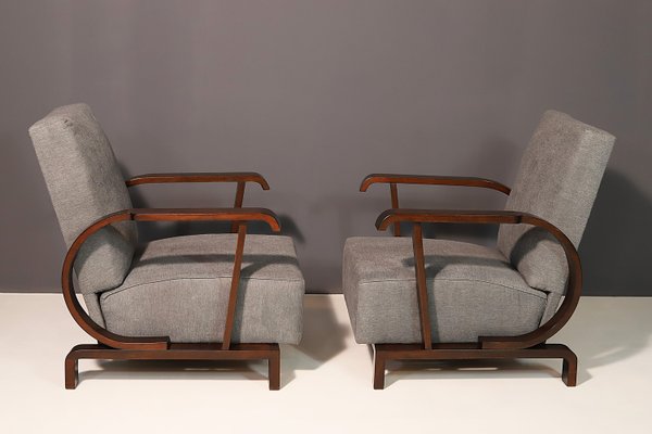 Vintage Art Deco Lounge Chairs, 1930s, Set of 2-HXT-2035957