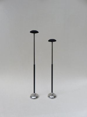 Vintage Art Deco Nickel-Plated and Black Felt Hat Stands from Gebr. Seifert Lüdenscheid, Set of 2