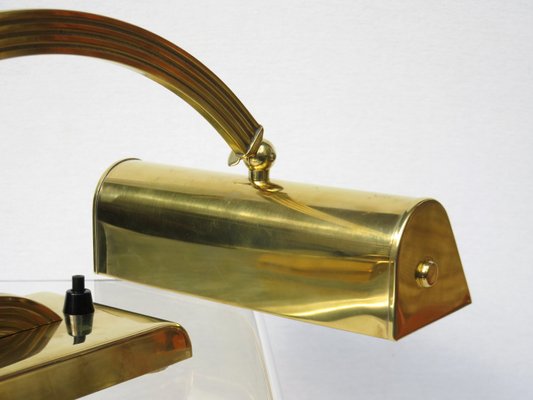 Vintage Art Deco Piano Lamp in Polished Brass, 1920s-EY-2021914