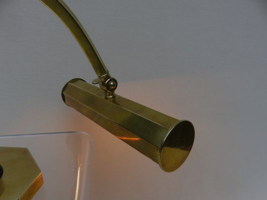 Vintage Art Deco Polished Brass Piano Light-EY-695069