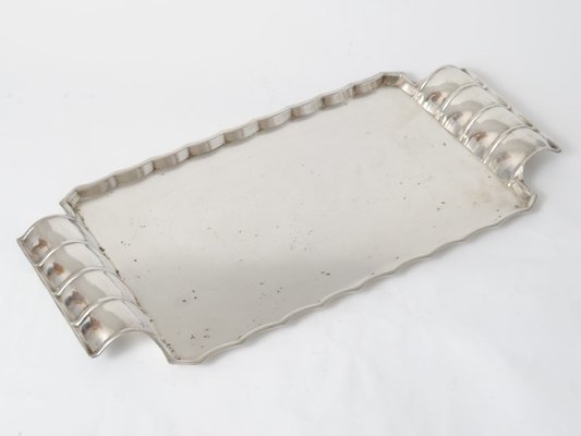 Vintage Art Deco Silver Plated Tray from Sandrik, 1930s-IXK-666518