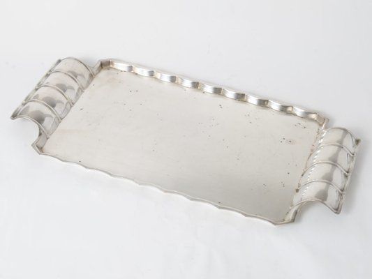 Vintage Art Deco Silver Plated Tray from Sandrik, 1930s-IXK-666518