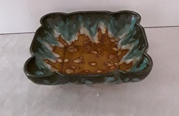 Vintage Art Deco Square Ceramic Fruit Bowl from Jaspe Longwy, France-HOI-1017268