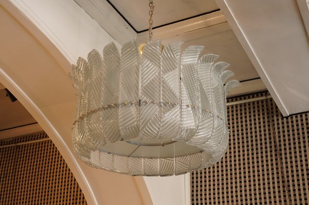 Vintage Art Deco Style Murano Ceiling Lamp in the Style of Barovier & Toso, 1970s-UH-772172