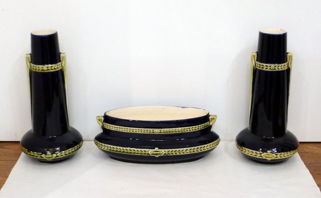 Vintage Art Deco Vases & Planter from De Bruyn, Set of 3-RNR-589234