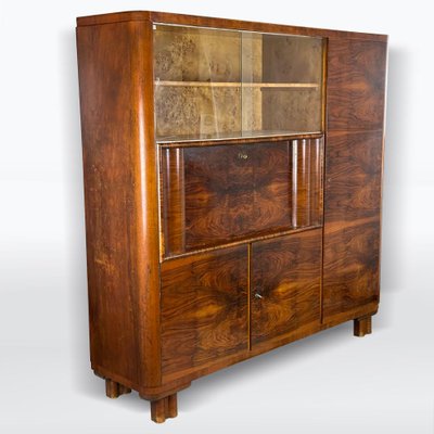 Vintage Art Deco Walnut Cabinet from Up Závody, 1930s-XSL-2034003