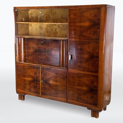 Vintage Art Deco Walnut Cabinet from Up Závody, 1930s-XSL-2034003