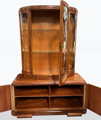 Vintage Art Deco Walnut Glass Cabinet, 1930s-XSL-2023553