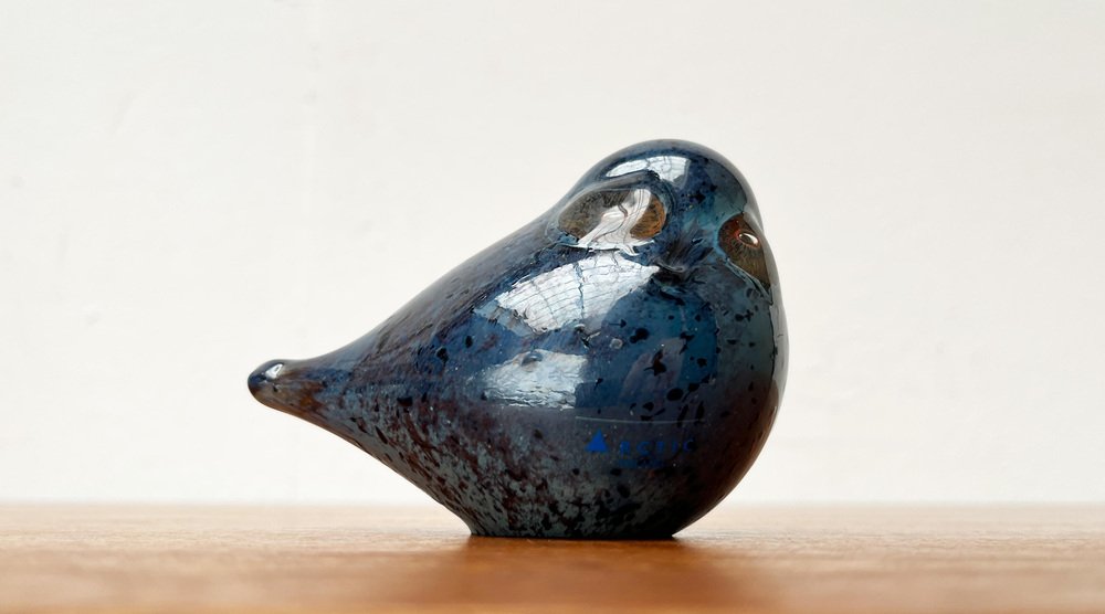 Vintage Art Glass Owl from Arctic Finland, 1970s