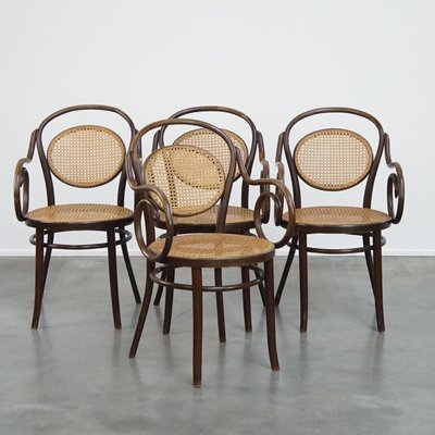 Vintage Art Nouveau Bistro Chairs from Thonet, Set of 4-HPP-2034388