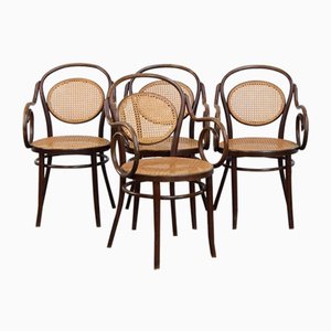 Vintage Art Nouveau Bistro Chairs from Thonet, Set of 4-HPP-2034388