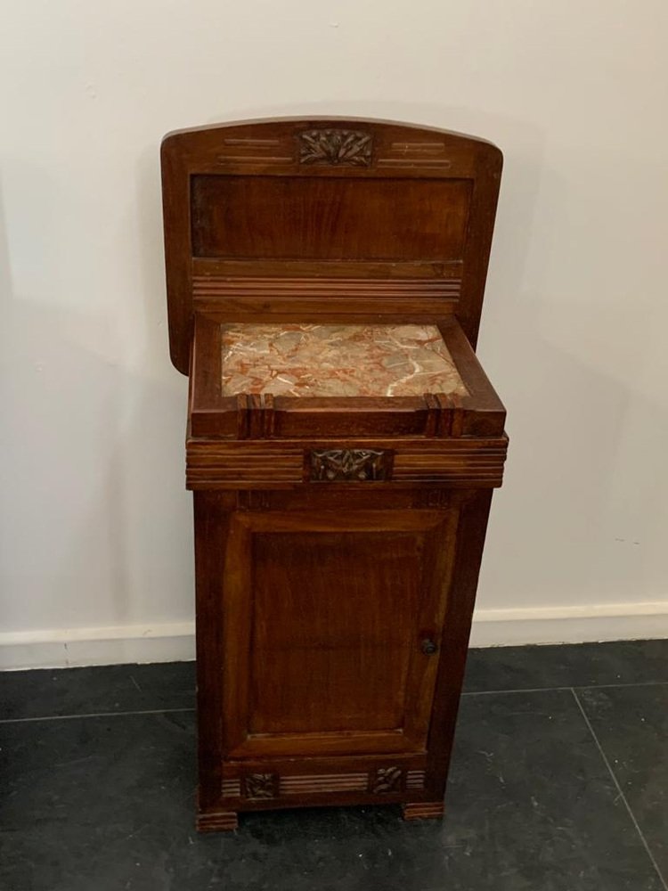 Vintage Art Nuveau Bedside Tables in Cherry, Set of 2