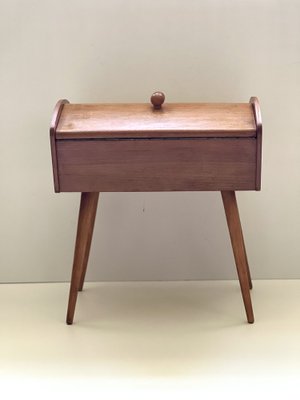 Vintage Ash Sewing Box, 1960s-ALG-1289314