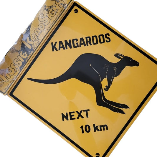 Vintage Australian Kangaroos Sign by Aussie Road Signs, 1985