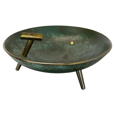 Vintage Austrian Auböck Style Tripod Brass Ashtray, 1950s-QZ-1437222